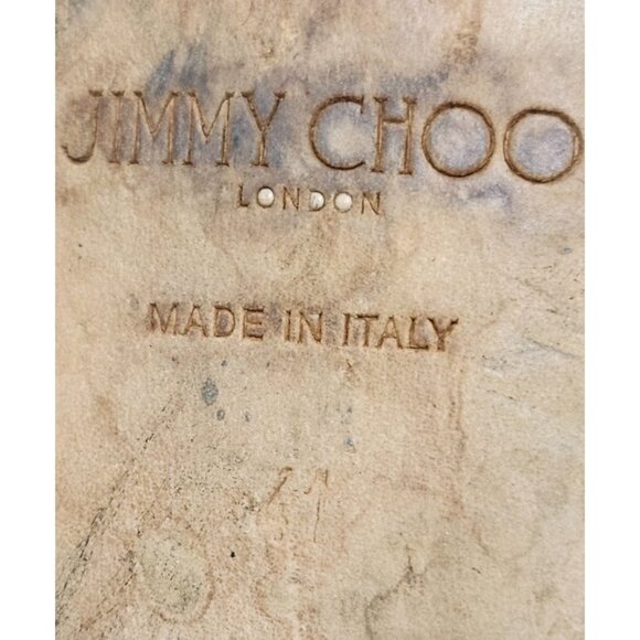 Jimmy Choo Black Leather Chelsea Ankle Boots US10/EU41 Gold Heel Accent Slip-On - Picture 13 of 15